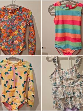 NWOT/EUC Girls Swimsuits/Rashguards/Tankini Size 8